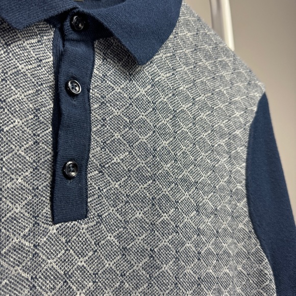 Jacquard Short Sleeve Polo Sweater - Picture 2 of 4